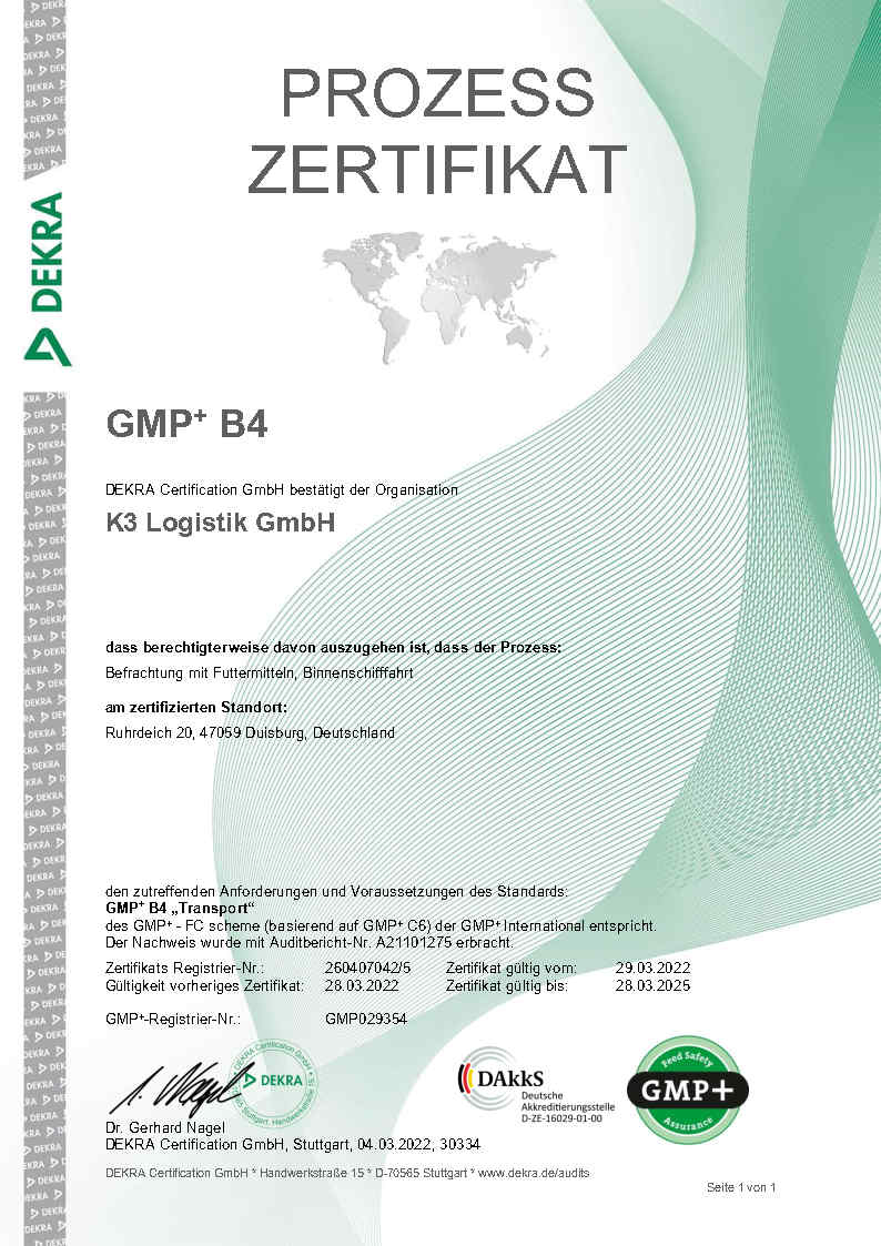 Rezert Zertifikat GMP B4 BEFR KÜ BIN